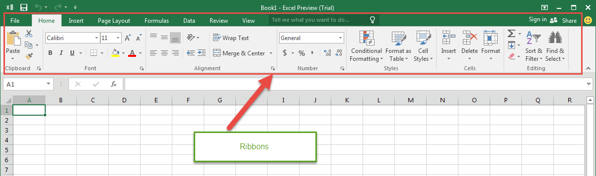 excel toolbar not visible